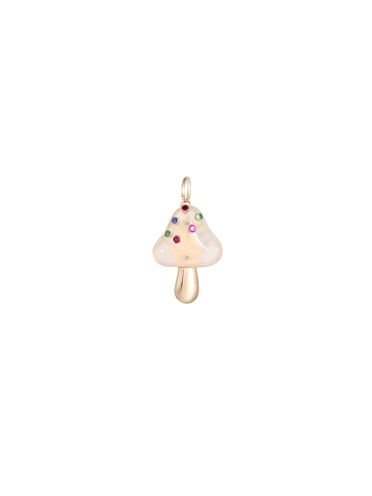 0.23ct Multi Color Sapphire 14K Gold Mushroom Pendant