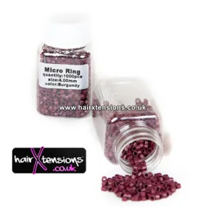 1000 Burgundy Micro-Rings 4mm (Non-Silicone)