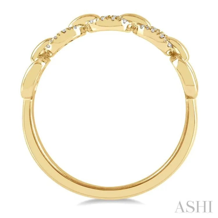 1/10 ctw Round Cut Diamond Paper Clip Ring in 10K Yellow Gold