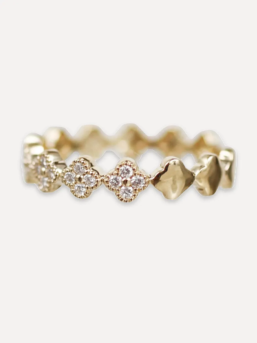 14K Diamond Floret Band