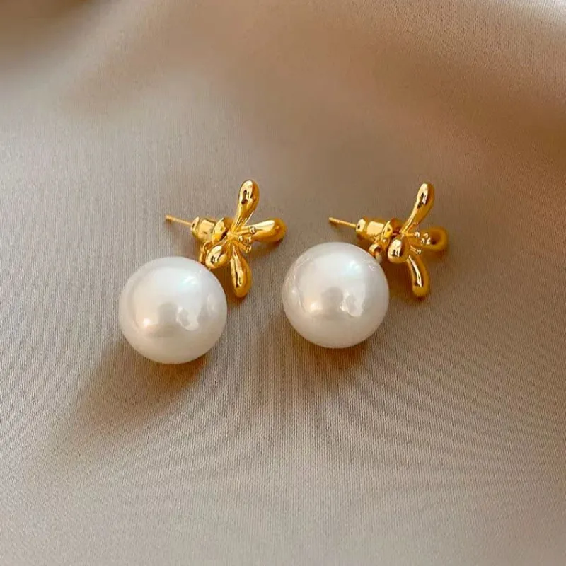 14K Gold-Plated Elegant Osmanthus Pearl Earrings