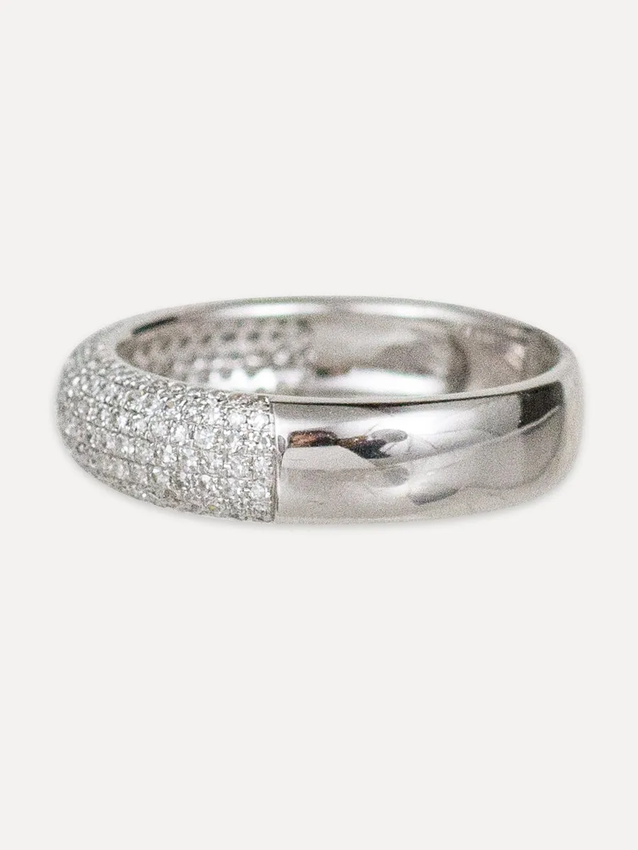 14K Pavé Diamond Wide Partway Band