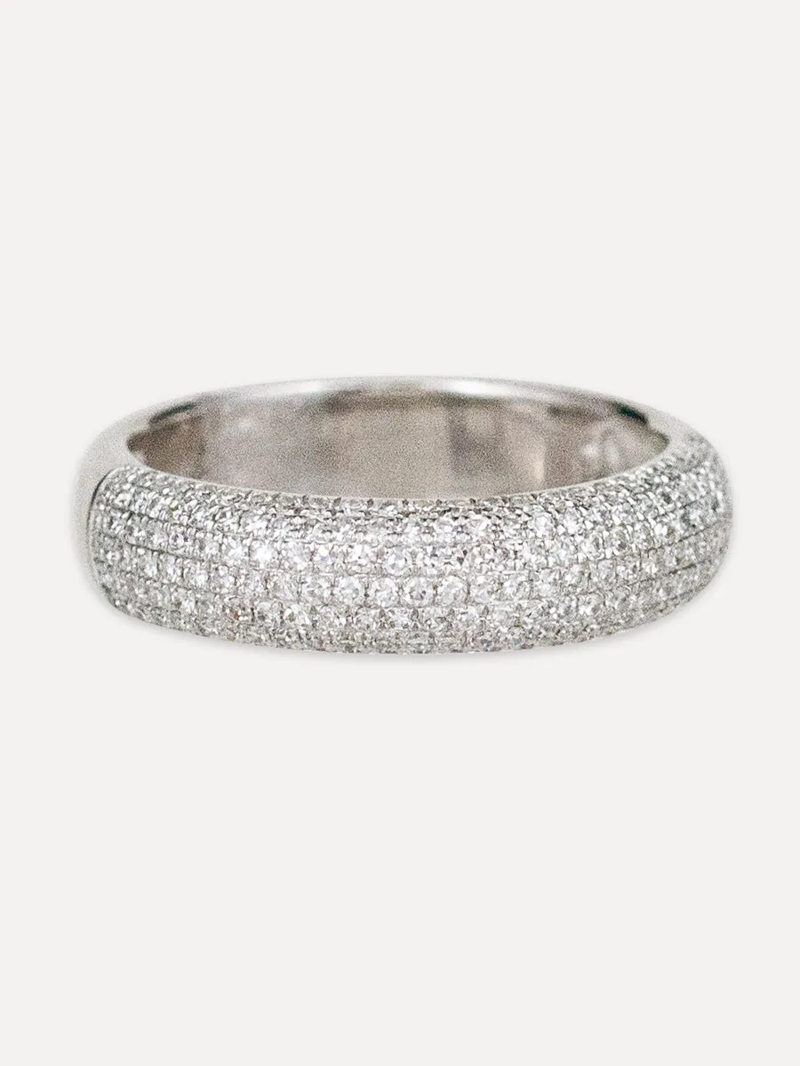 14K Pavé Diamond Wide Partway Band