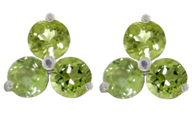 1.5 Carat 14K Solid White Gold Loving Words Peridot Earrings