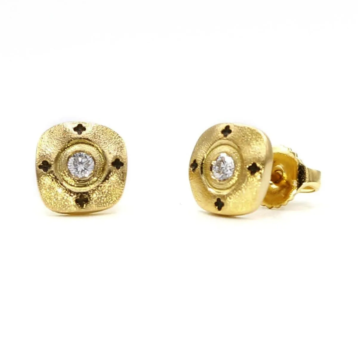 18K Flora Diamond Stud Earrings - ES-4D