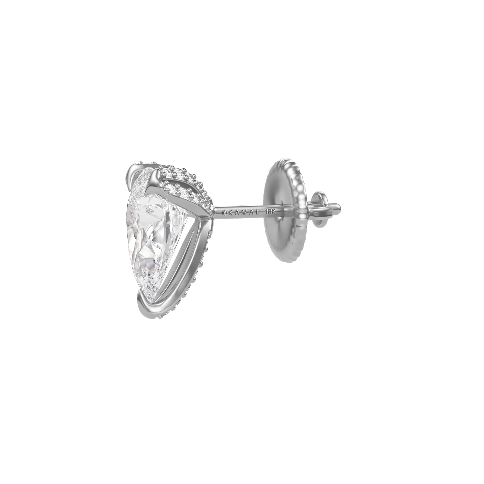 2.15 CT GIA CERTIFIED DIAMOND STUDS PEAR "LOTUS" EARRINGS