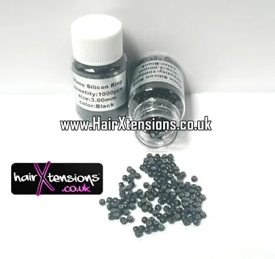 3mm Silicone Lined Nano Beads (Black)