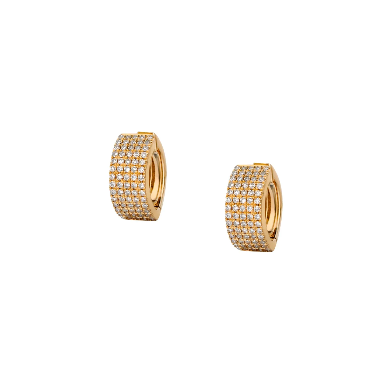 5 ROW DIAMOND HUGGIE EARRINGS