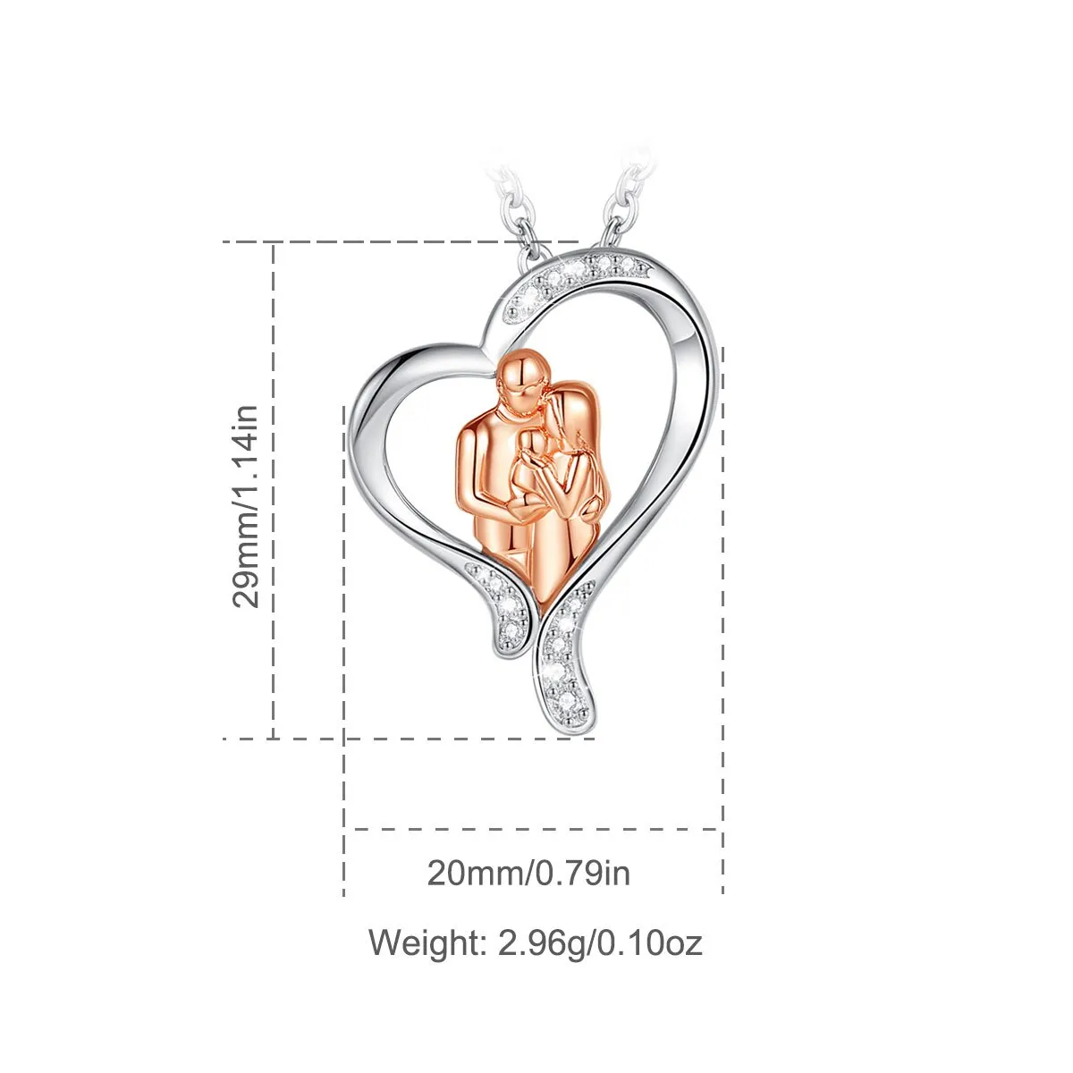 925 SilverI Mom Dad Baby Rose Gold Pendant Family Embraces Pure CZ Necklace Women Fashion Jewelry Mom Birthday Day Gift