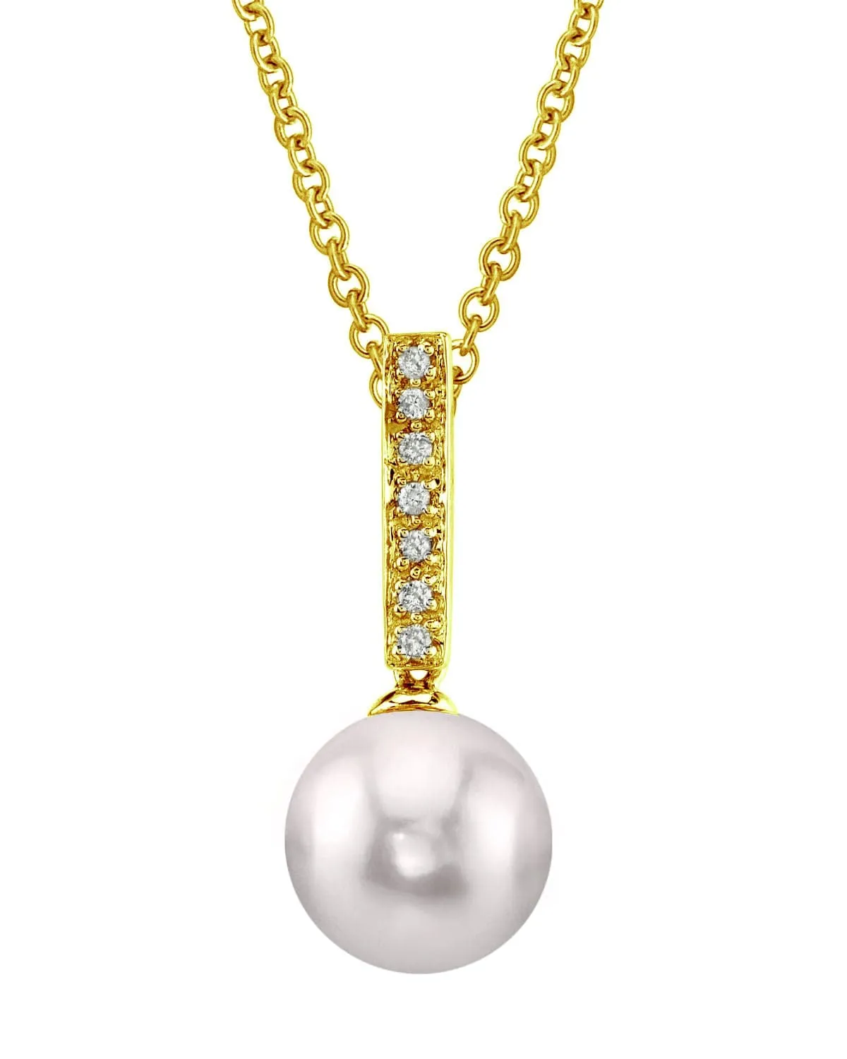 Akoya Pearl Dangling Diamond Pendant