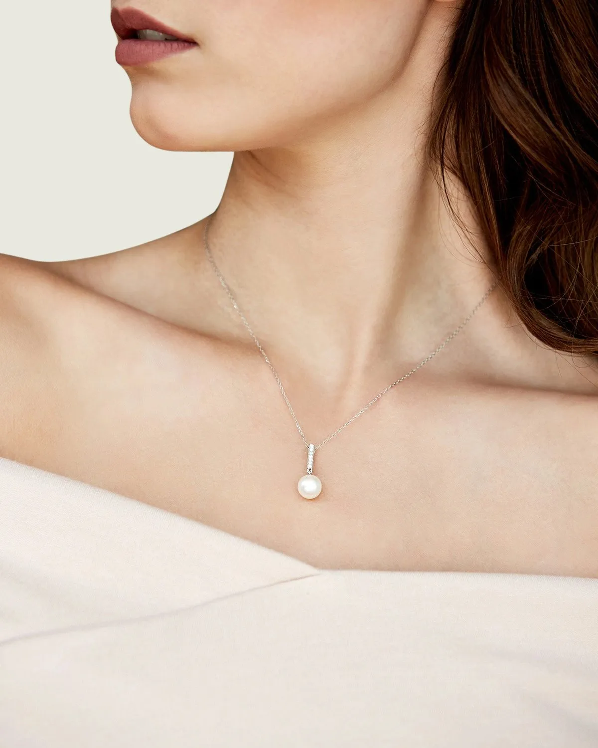 Akoya Pearl Dangling Diamond Pendant