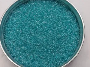 Aqua Blue Transparent Round Rocaille Glass Seed Beads- 2 mm