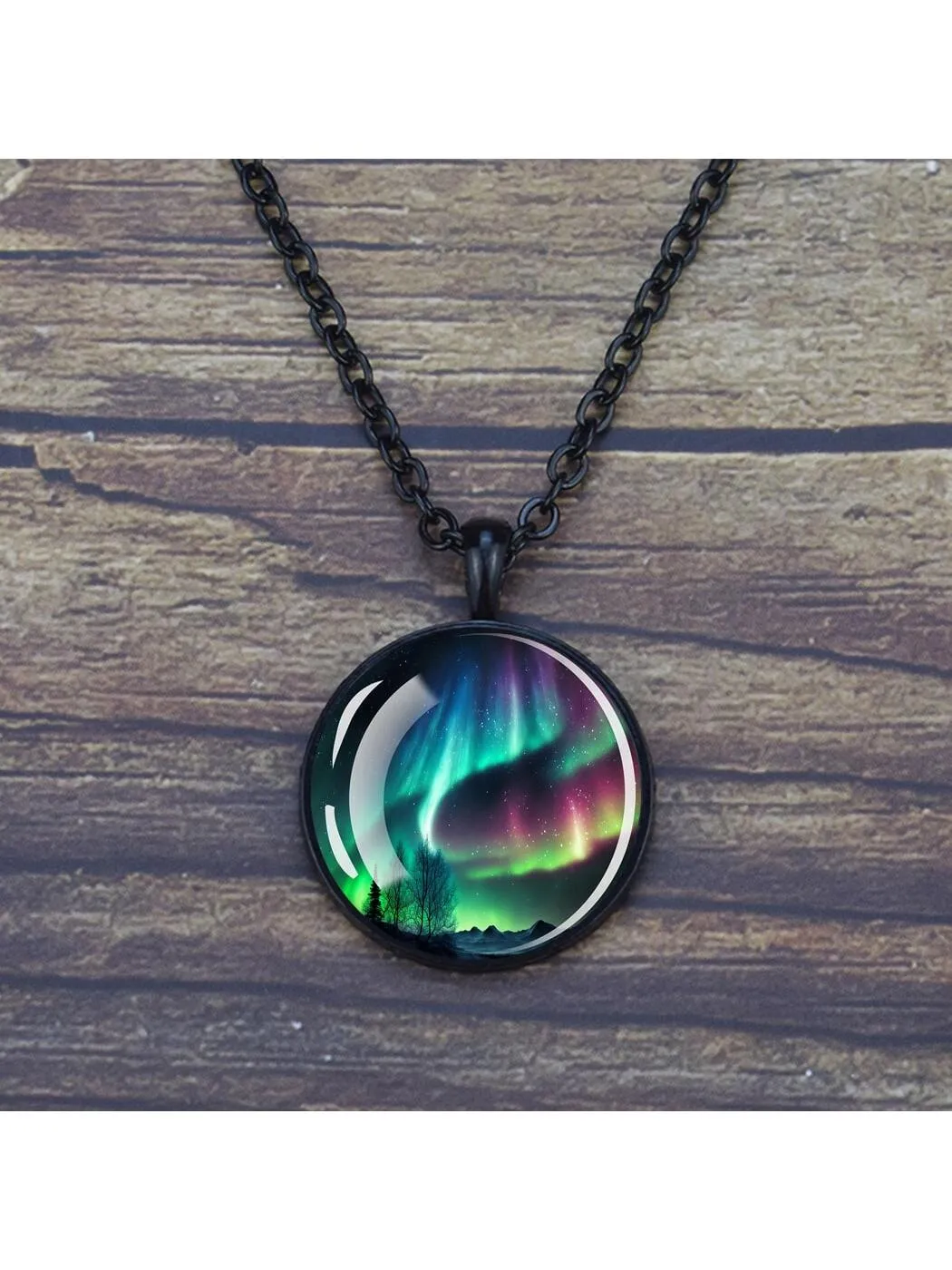 Aurora Creative Glow In The Dark Glass Pendant Necklace Night Light Jewelry