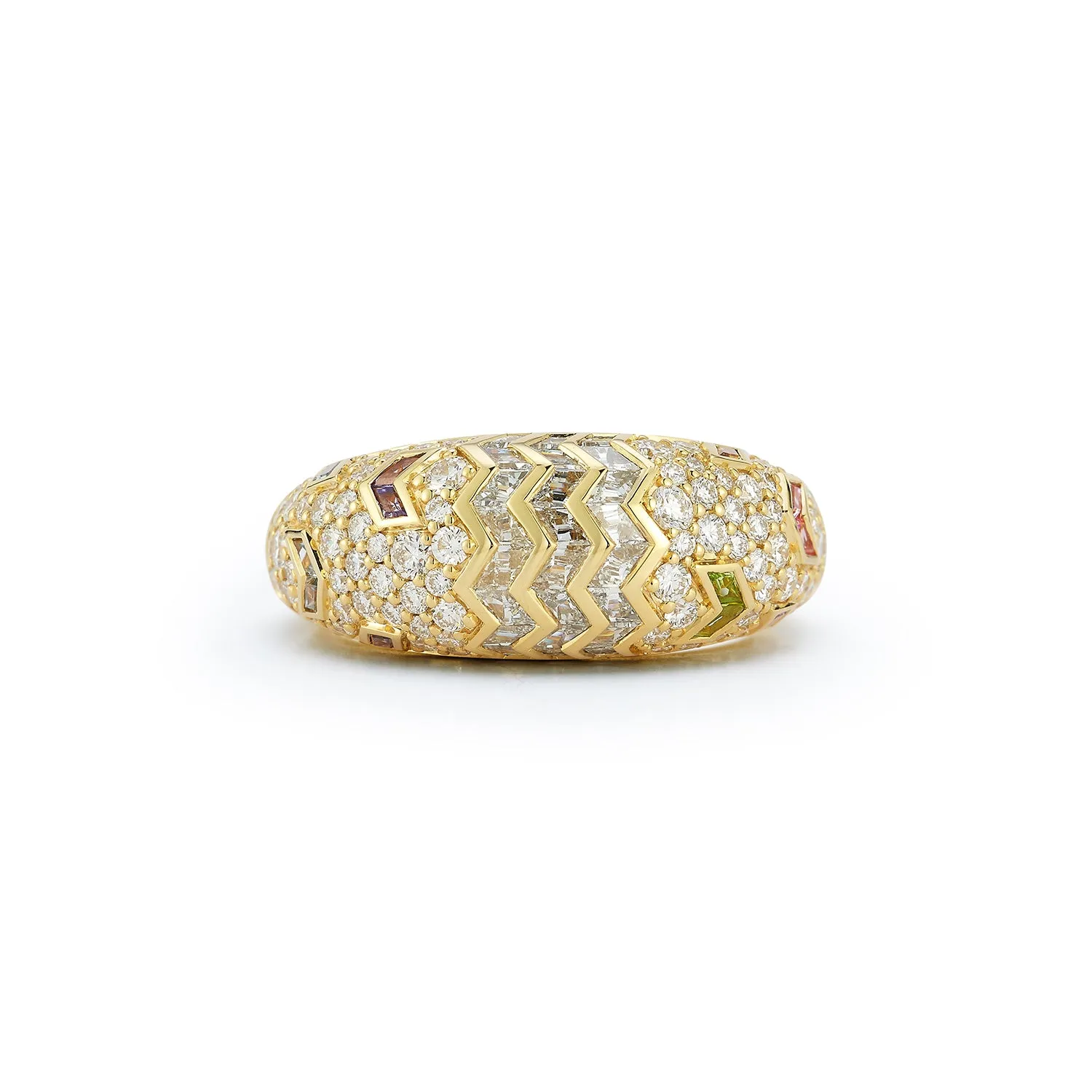 Aurora Ring in Feather with White Diamond Cobblestones