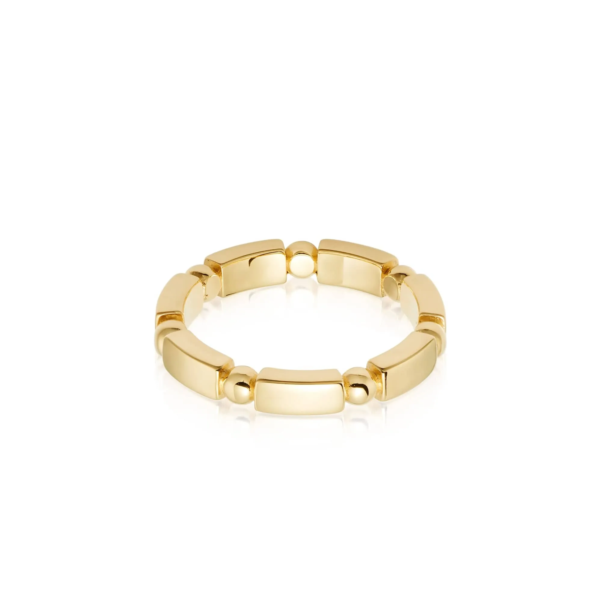 Ball & Bar Chunky Ring 18ct Gold Plate