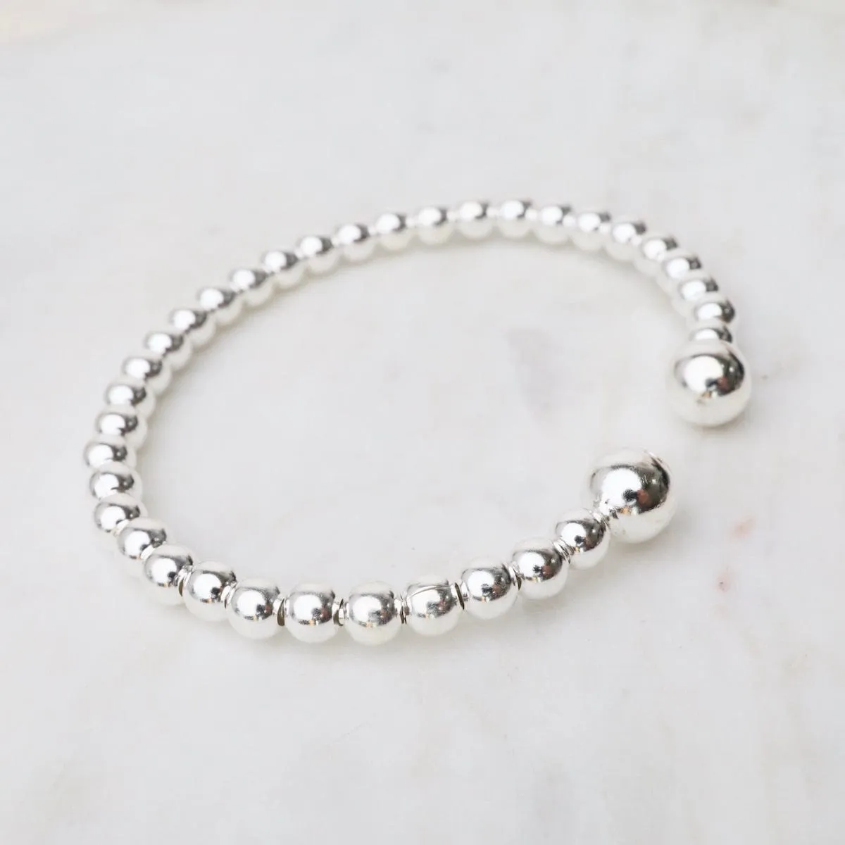 Ball Sterling Silver Cuff