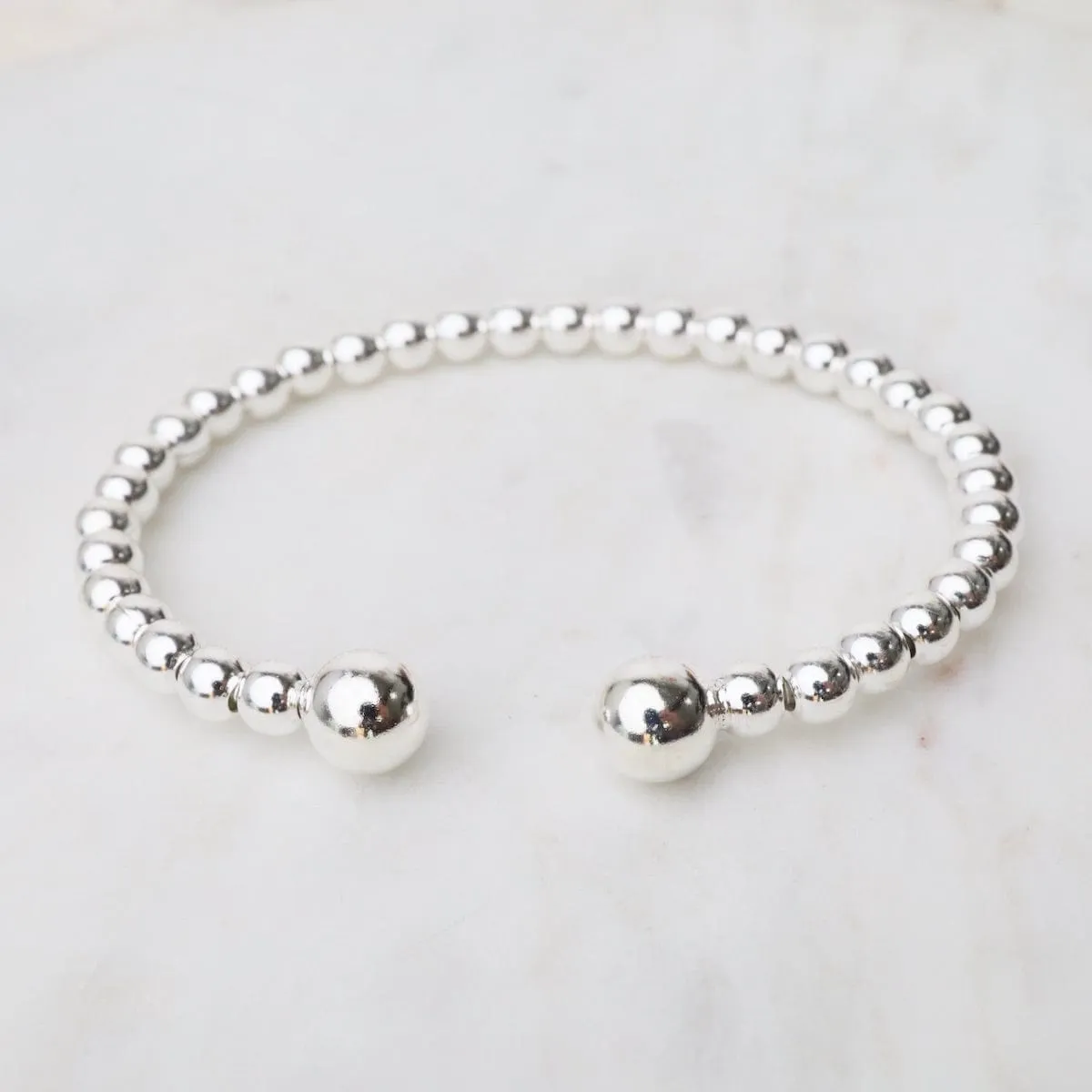 Ball Sterling Silver Cuff