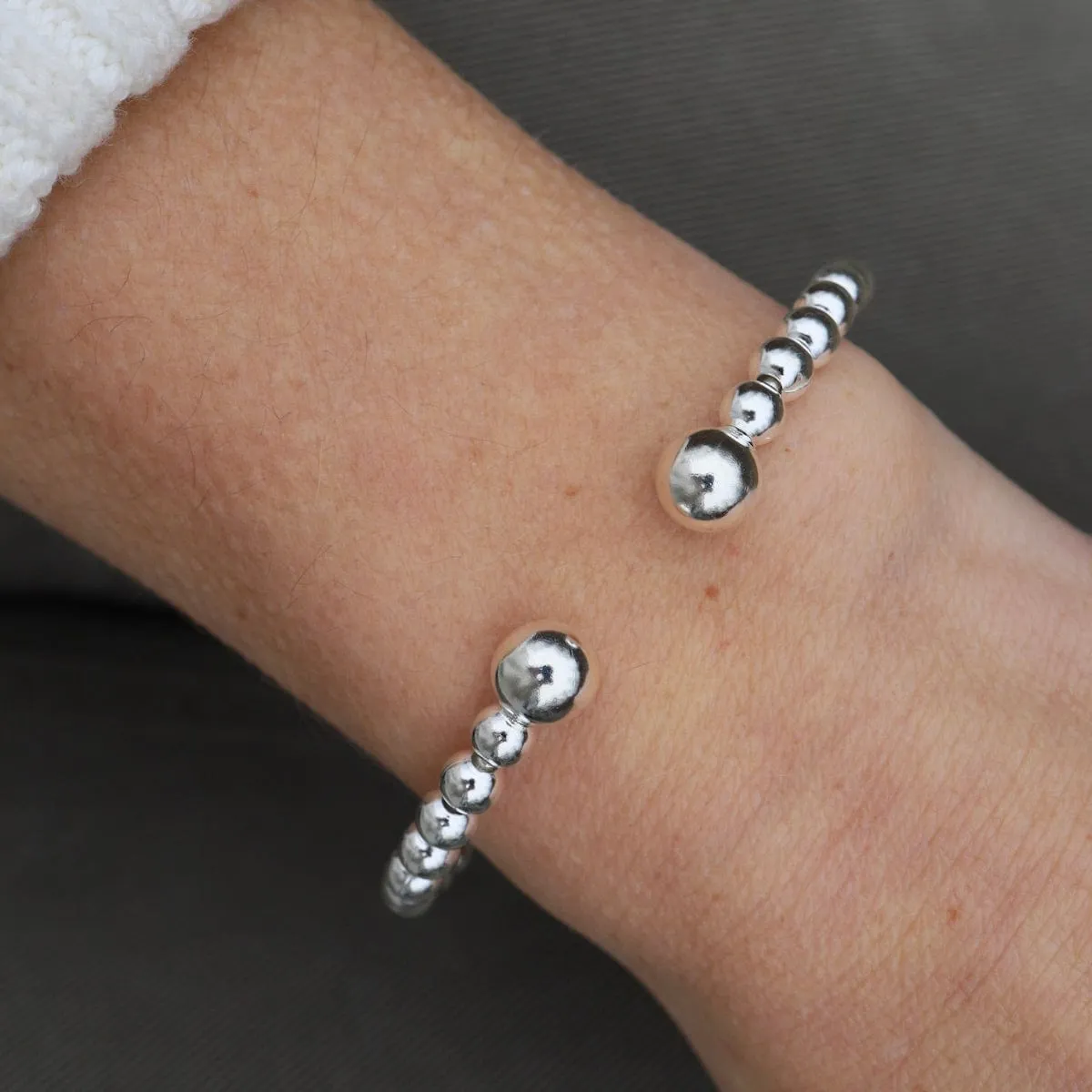 Ball Sterling Silver Cuff