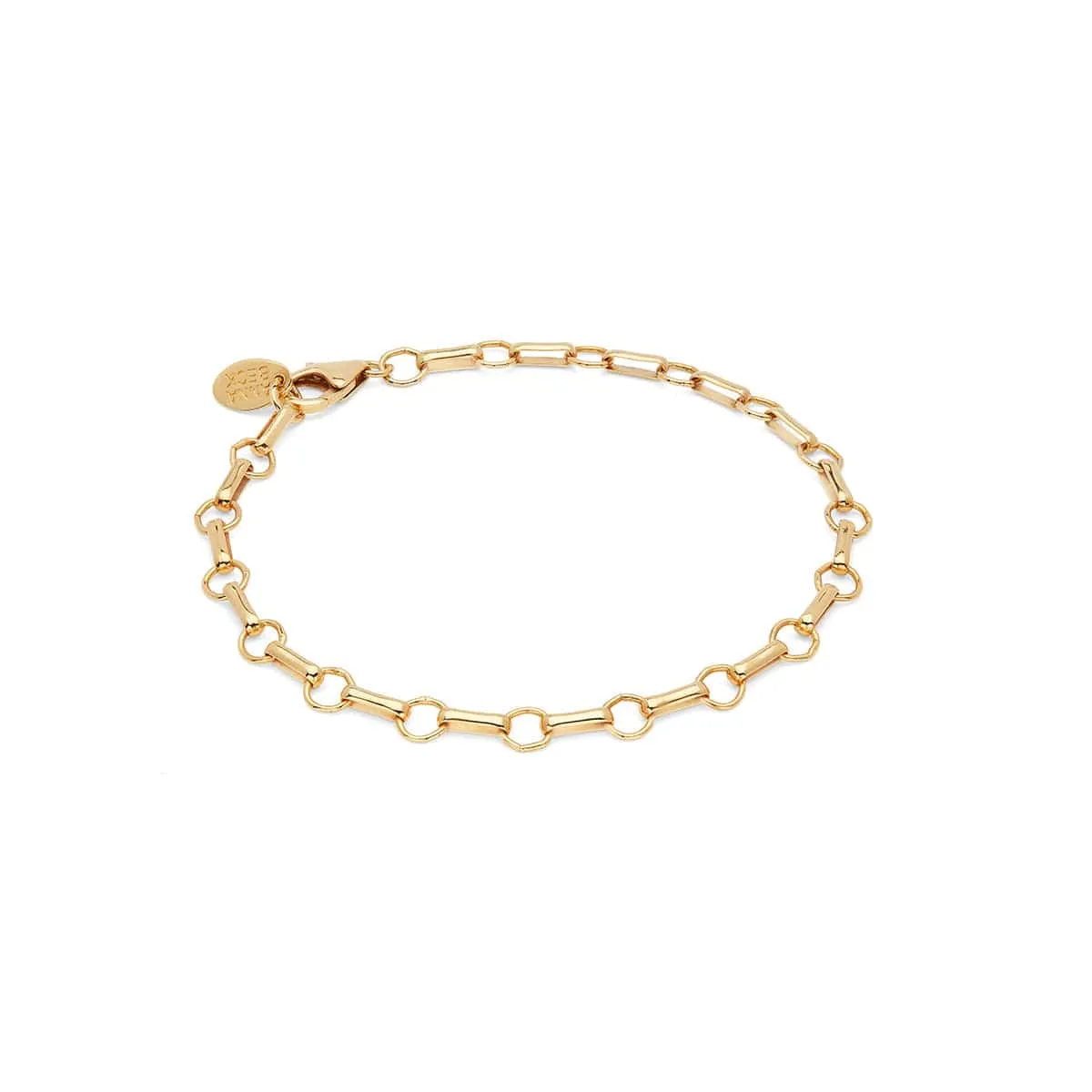 Bar & Ring Chain Bracelet - Gold