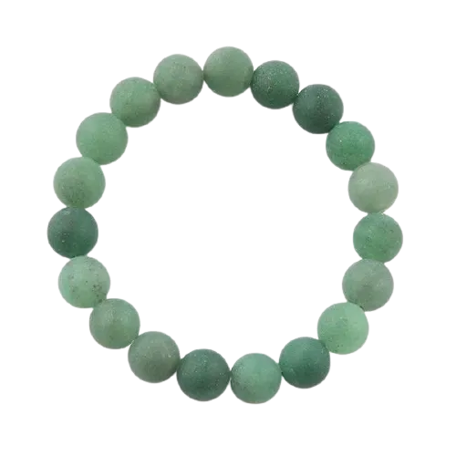 Barse Matte Bead Bracelet-Green Jade