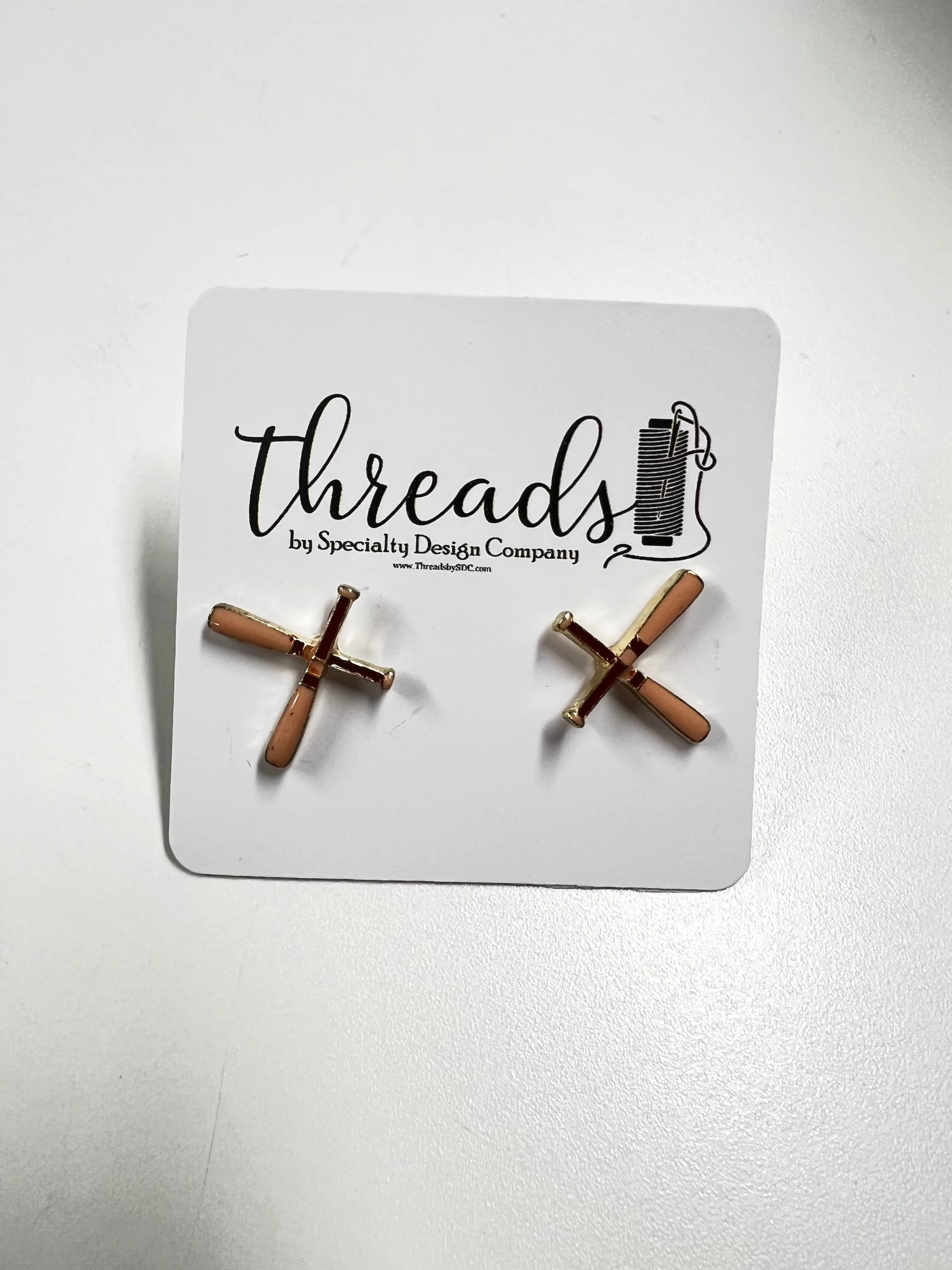 Baseball Bat Stud Earrings