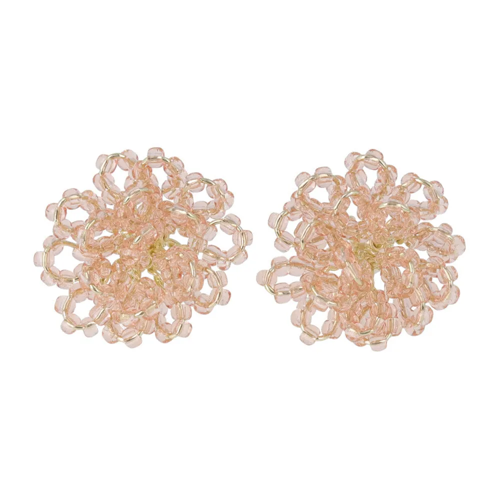 Beaded Flower Stud Earrings