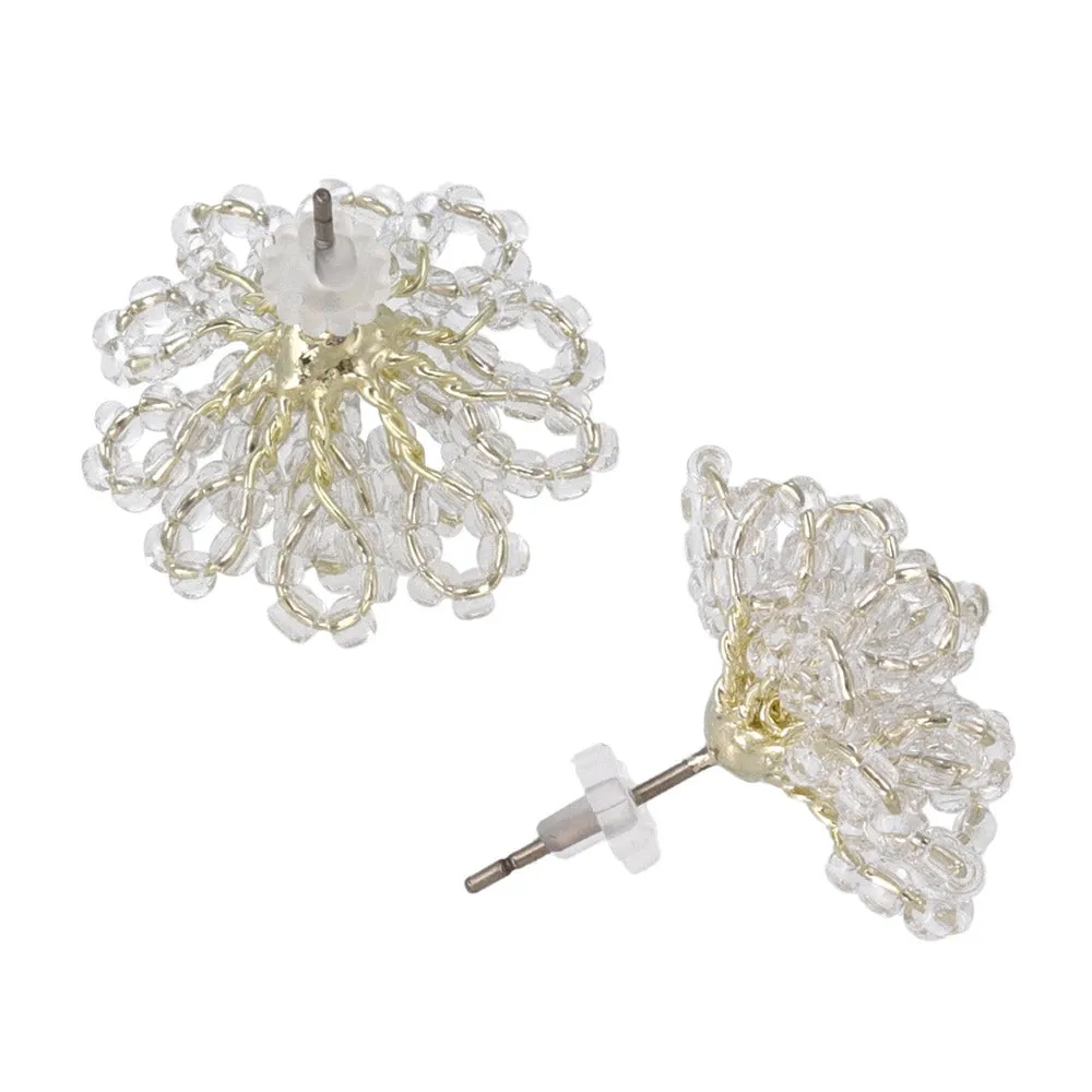 Beaded Flower Stud Earrings