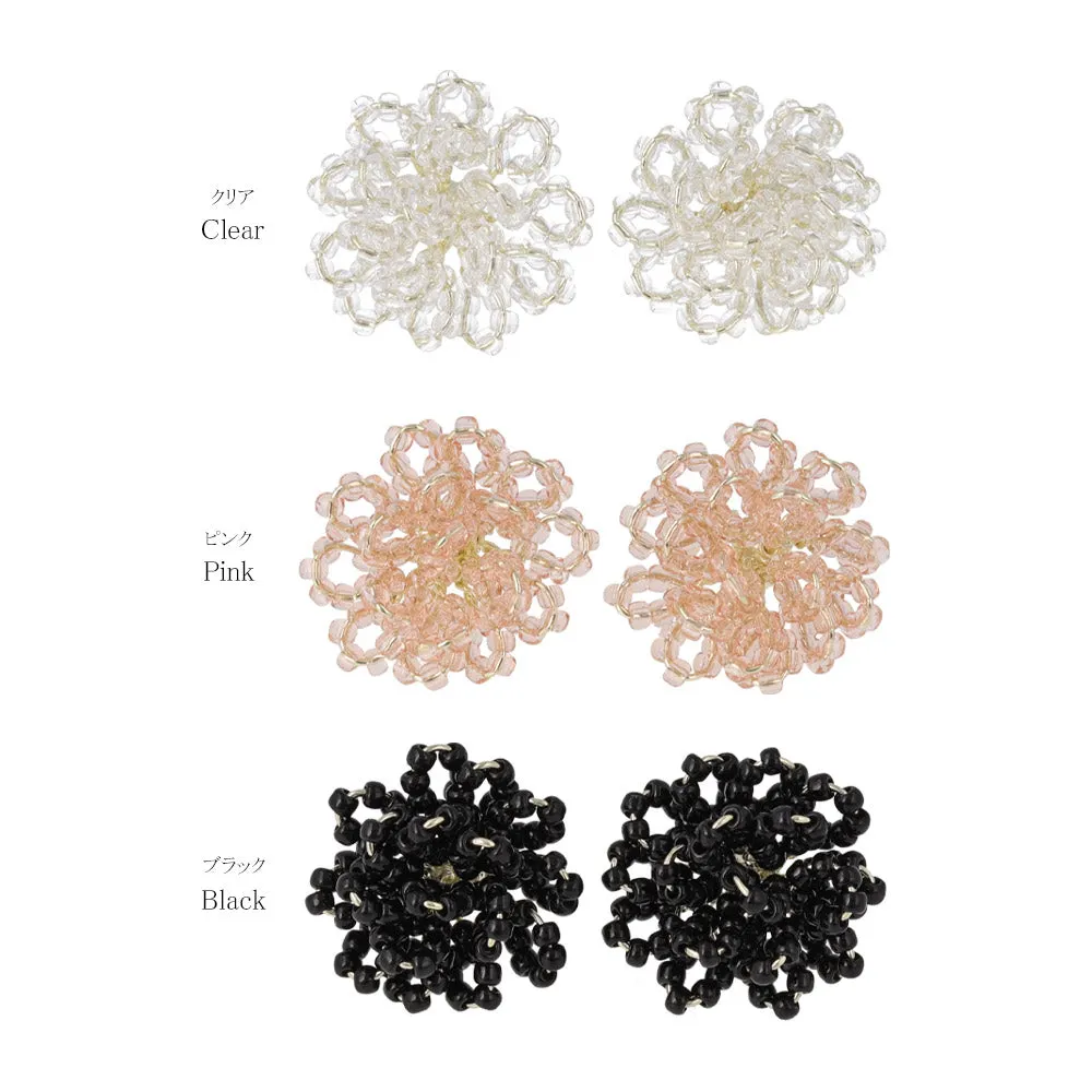 Beaded Flower Stud Earrings