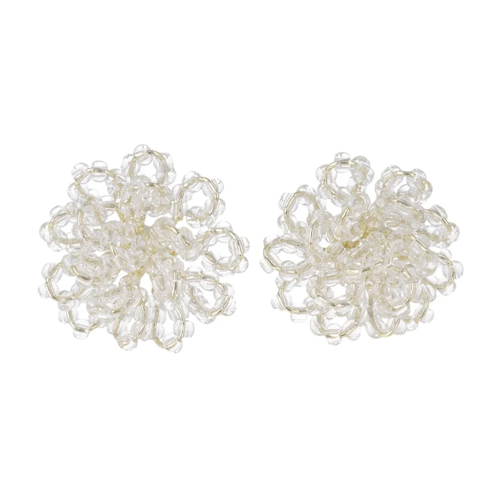 Beaded Flower Stud Earrings