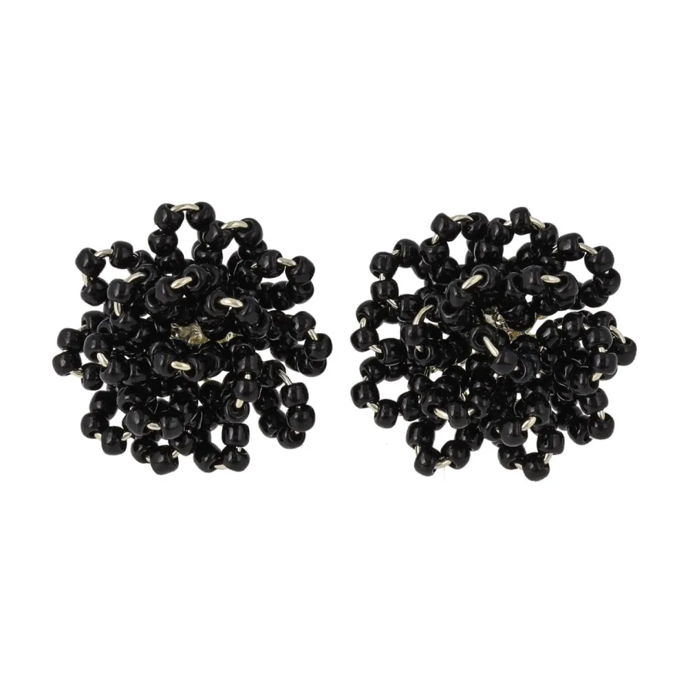 Beaded Flower Stud Earrings