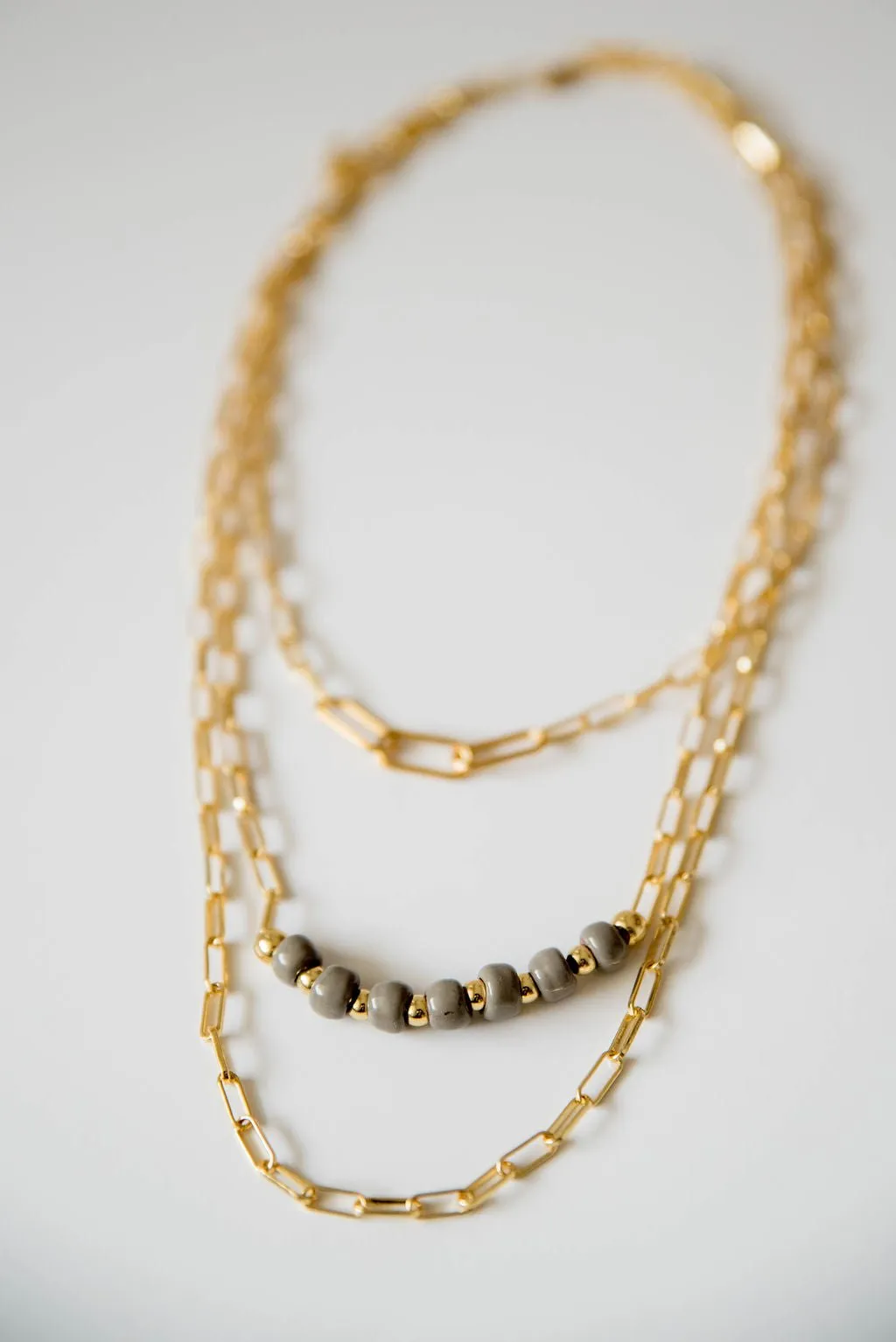 Bel Koz Simple Clay Bead Layered Necklace