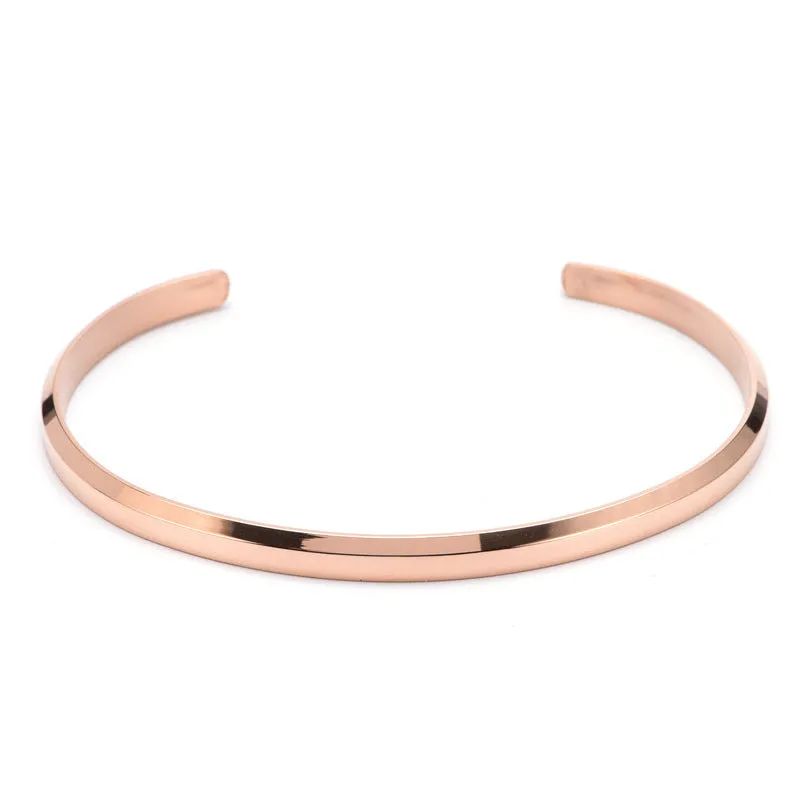 Bevel Fashion 18K Simple C Shape Titanium Steel Bracelet