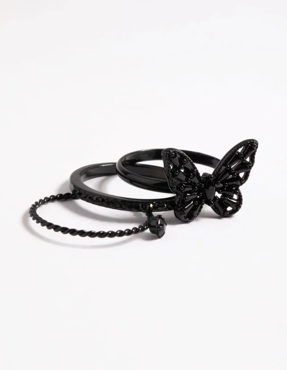 Black Butterfly Ring Pack