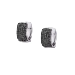 BLACK DIAMOND HUGGIE EARRINGS