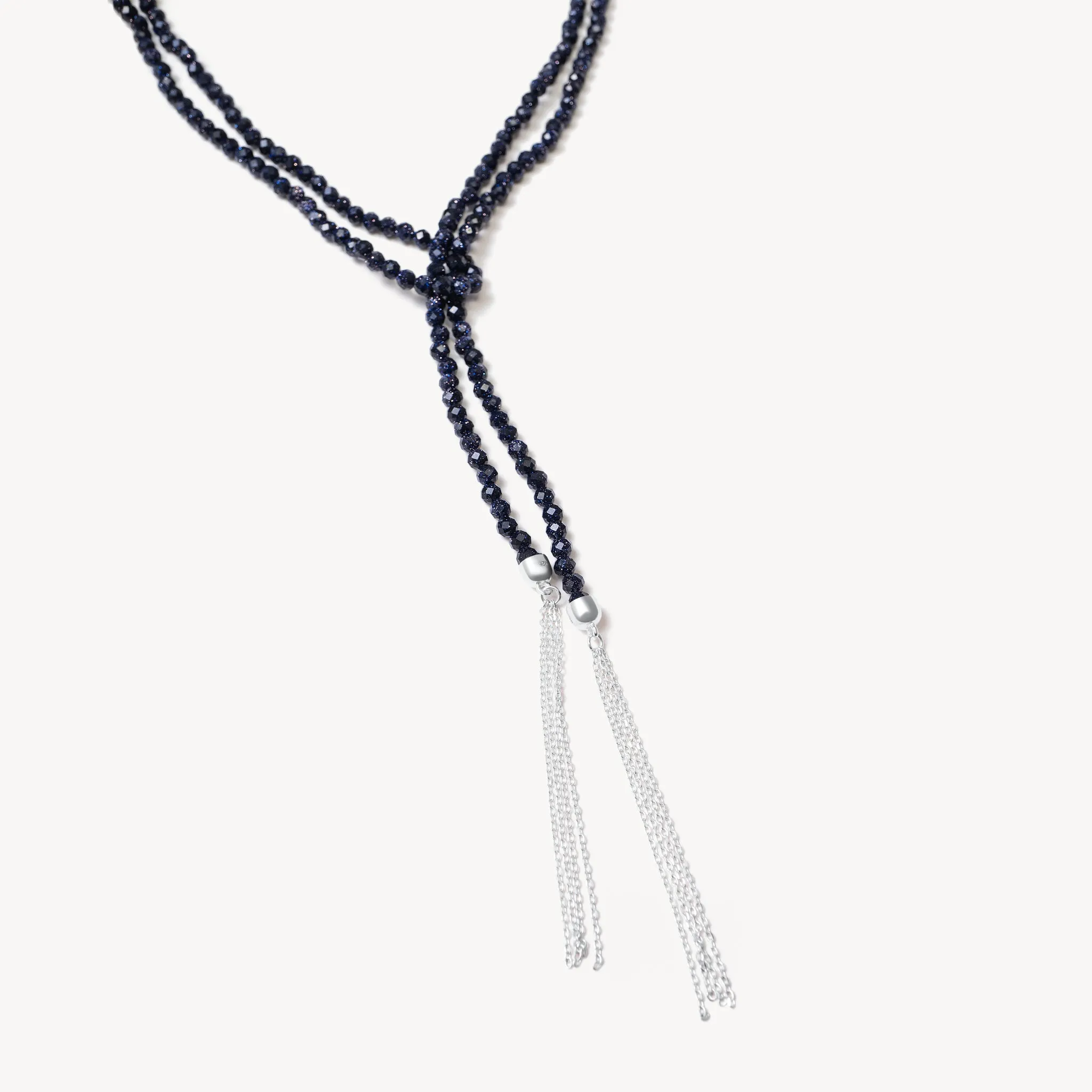 Blue Sandstone Lariat Necklace