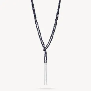 Blue Sandstone Lariat Necklace