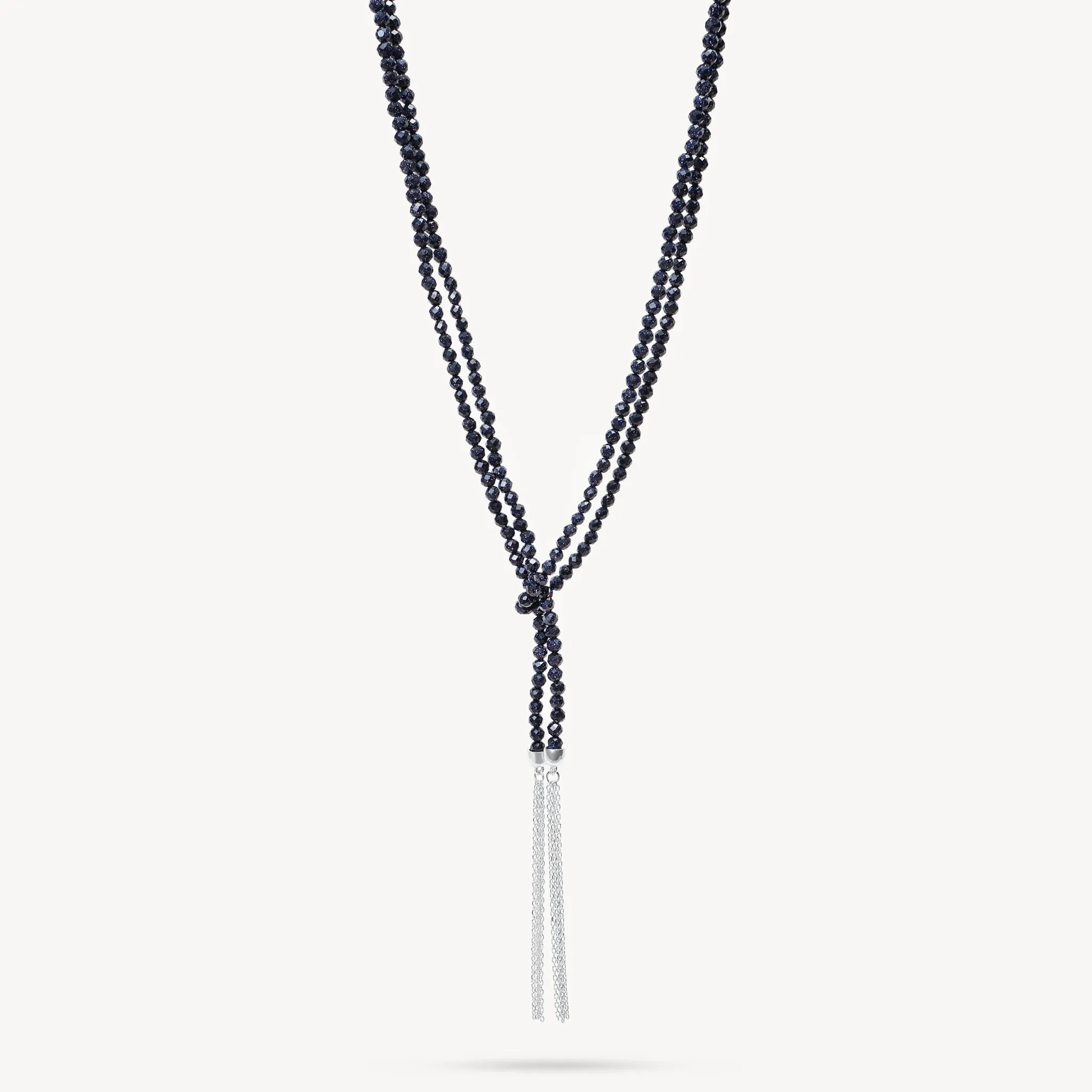 Blue Sandstone Lariat Necklace