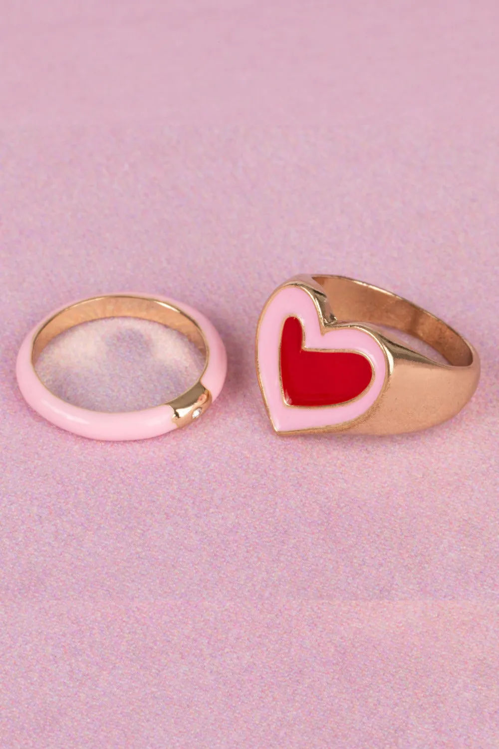 Boutique Chic Tickled Pink Rings 2 pc