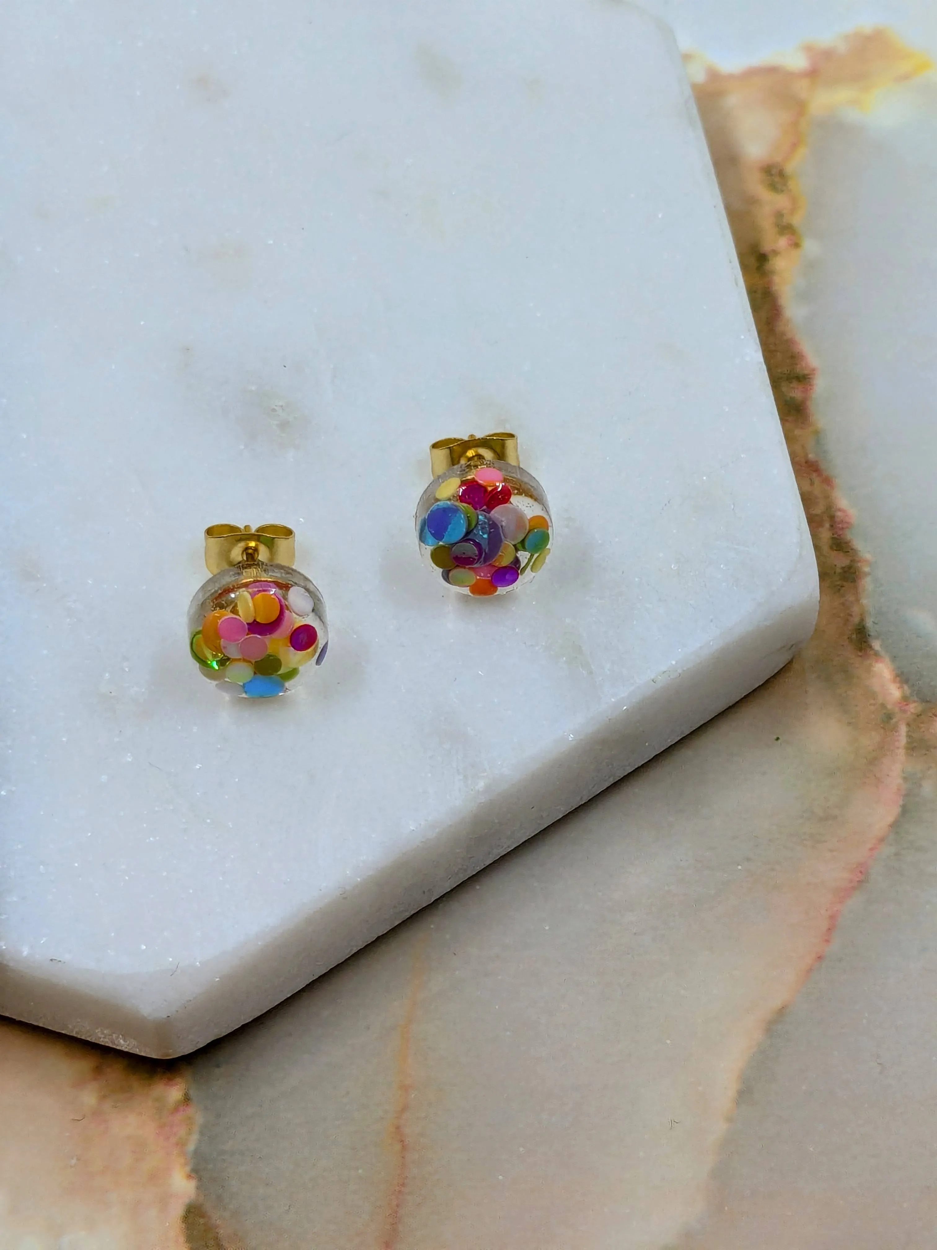 Bridget Small Resin Stud Earrings | Minimalist Handmade Jewellery