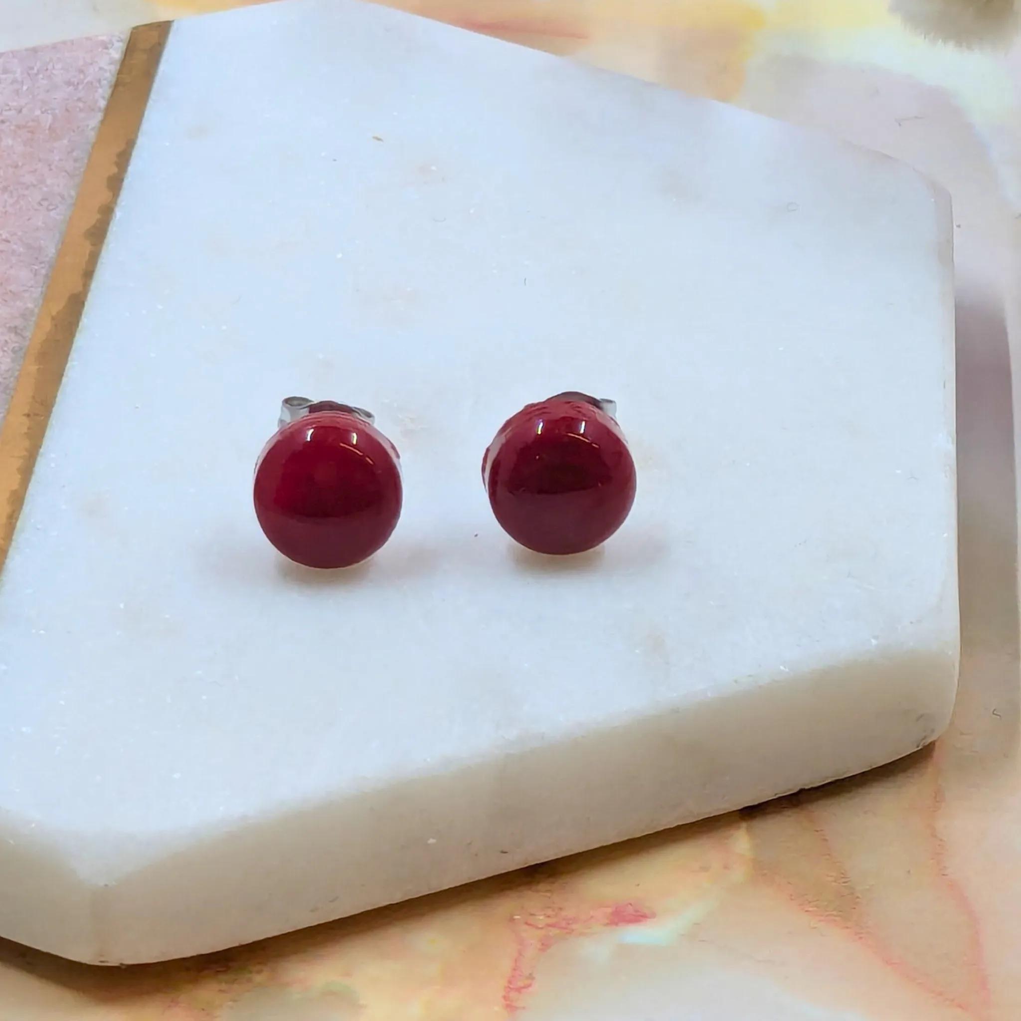 Bridget Small Resin Stud Earrings | Minimalist Handmade Jewellery