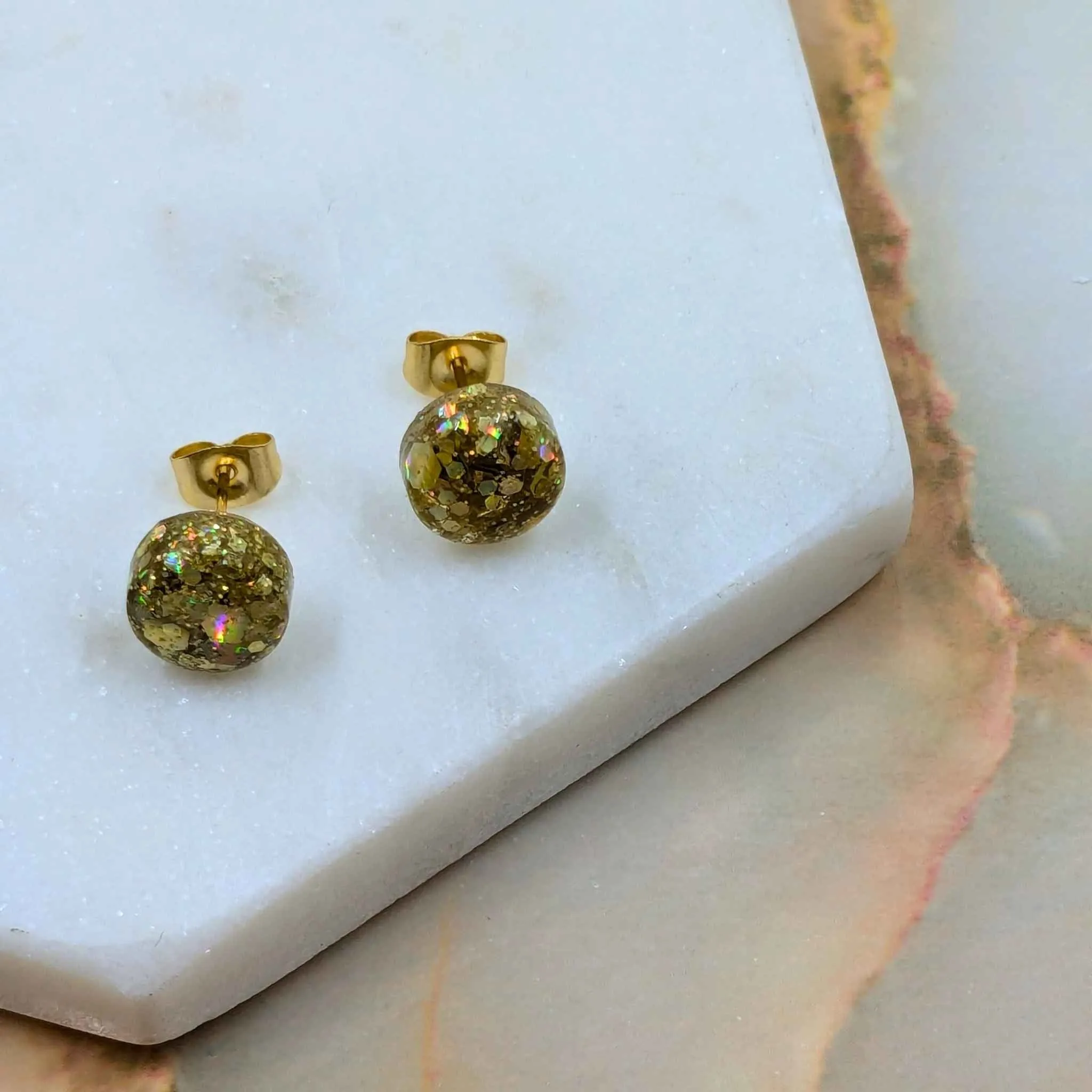 Bridget Small Resin Stud Earrings | Minimalist Handmade Jewellery