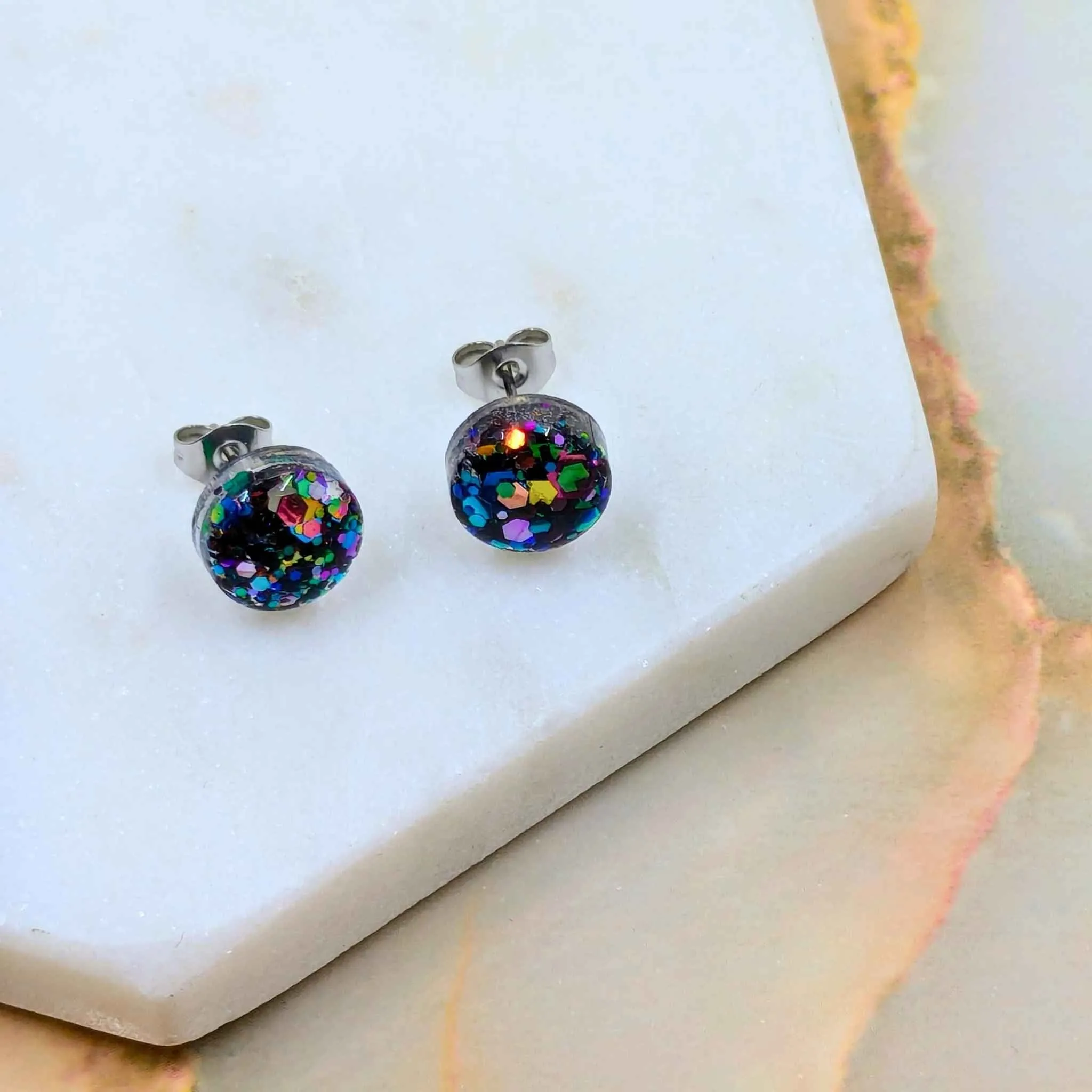 Bridget Small Resin Stud Earrings | Minimalist Handmade Jewellery