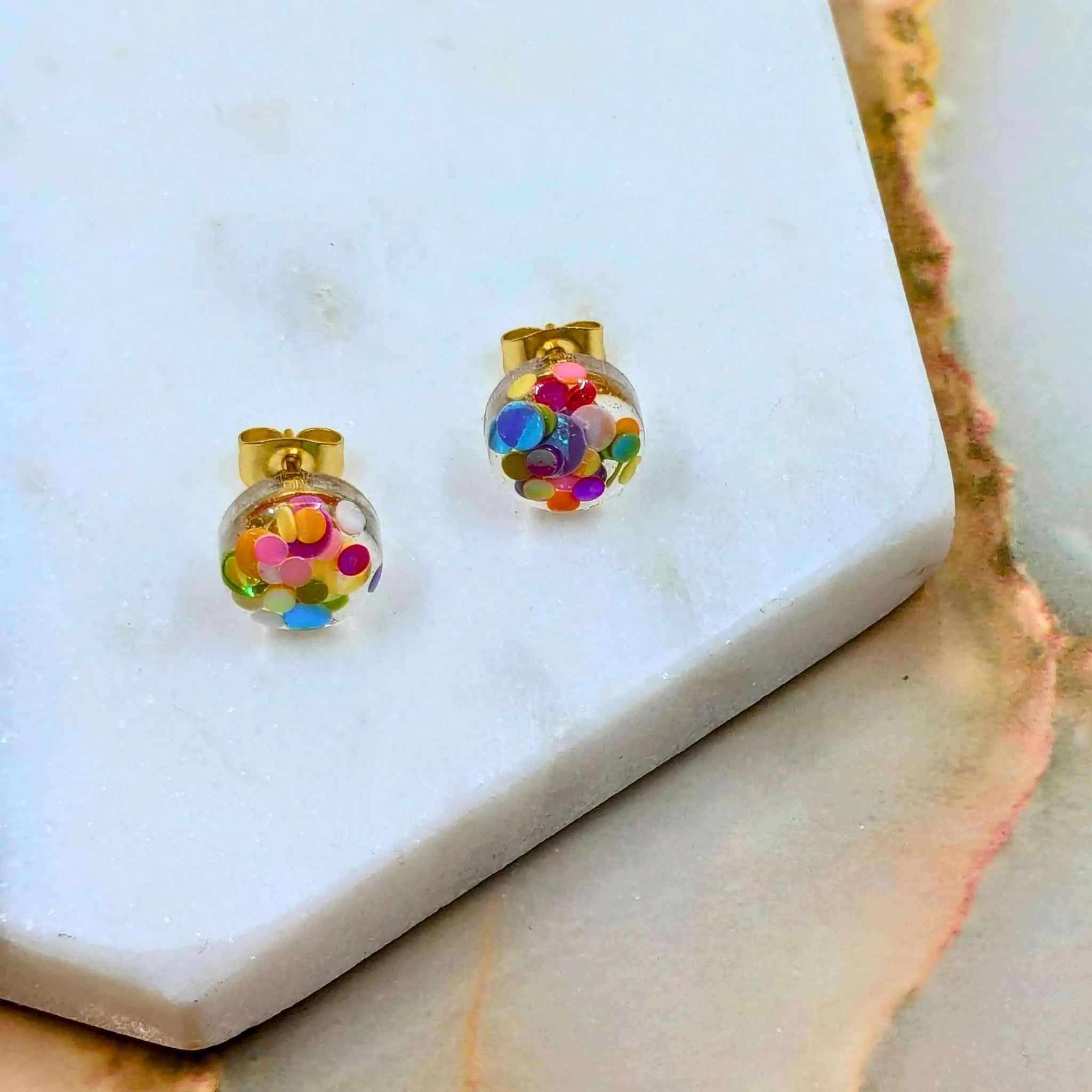 Bridget Small Resin Stud Earrings | Minimalist Handmade Jewellery