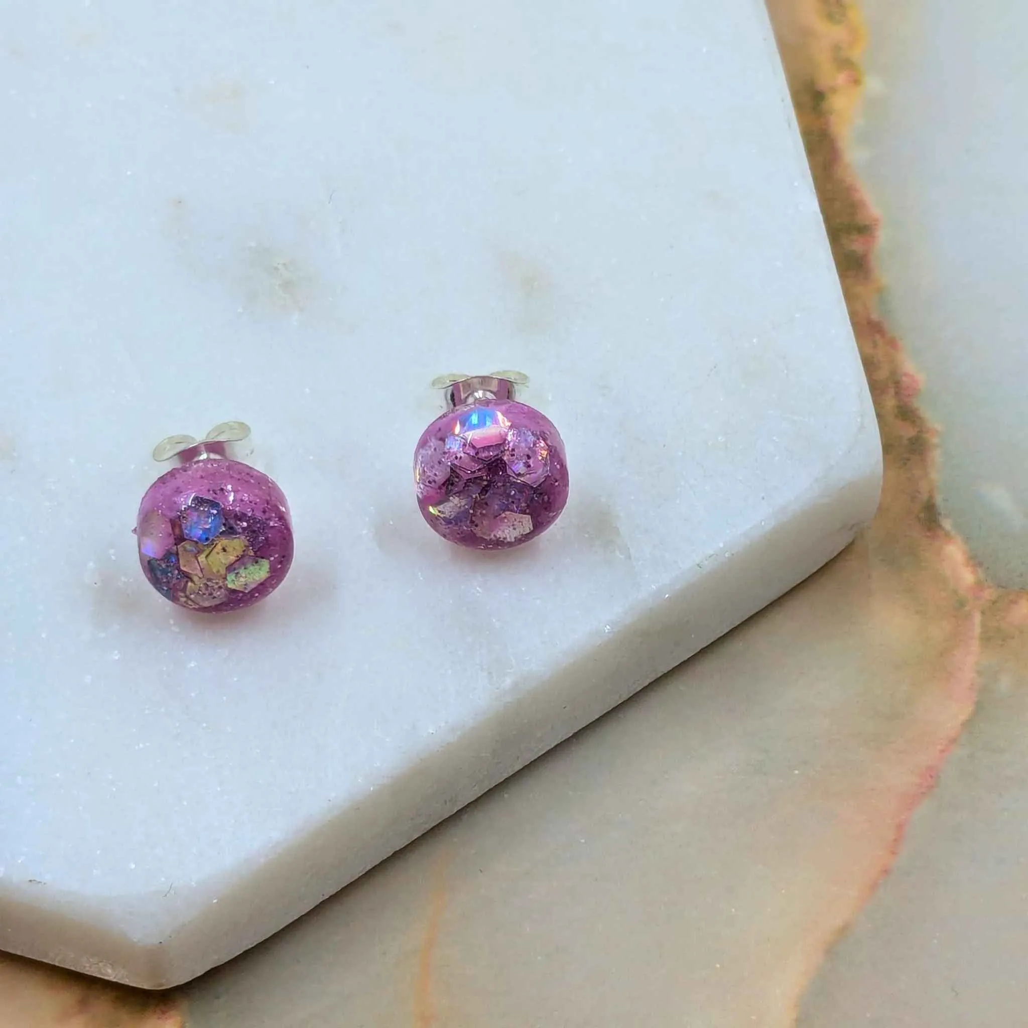 Bridget Small Resin Stud Earrings | Minimalist Handmade Jewellery