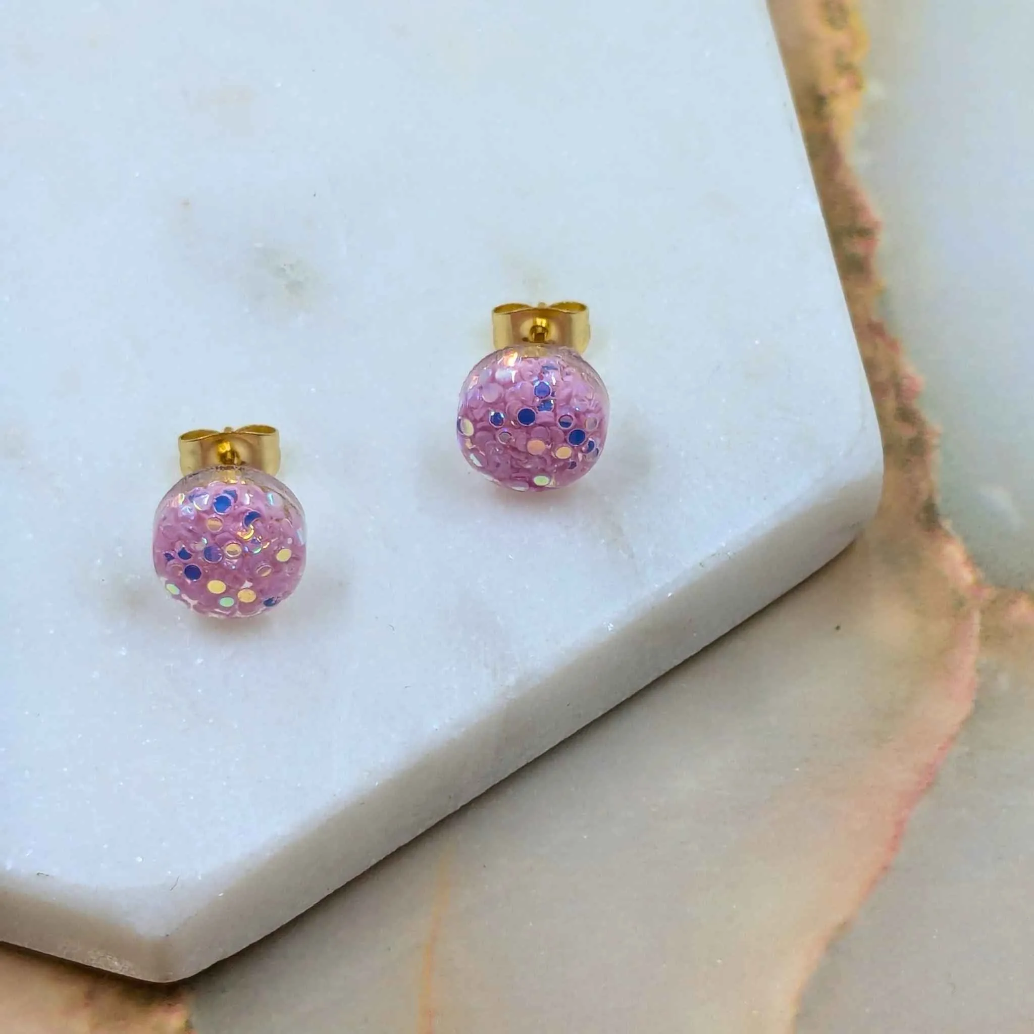 Bridget Small Resin Stud Earrings | Minimalist Handmade Jewellery