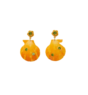 Brinker   Eliza On Holiday Orange Shell Earrings