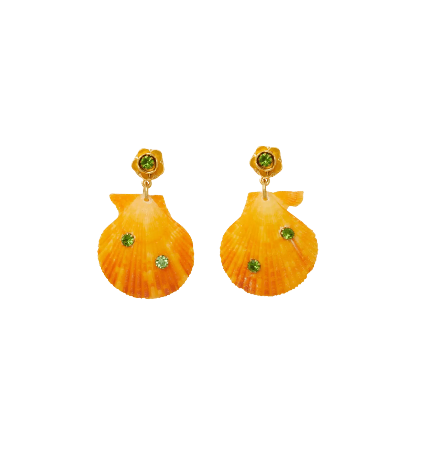 Brinker   Eliza On Holiday Orange Shell Earrings