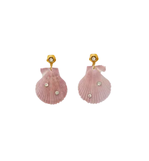 Brinker   Eliza On Holiday Pink Shell Earrings