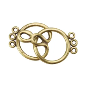 Bronze Plate Hook & Eye Clasp - Round 3 Strand 26mm x 13.4mm - 1 Set