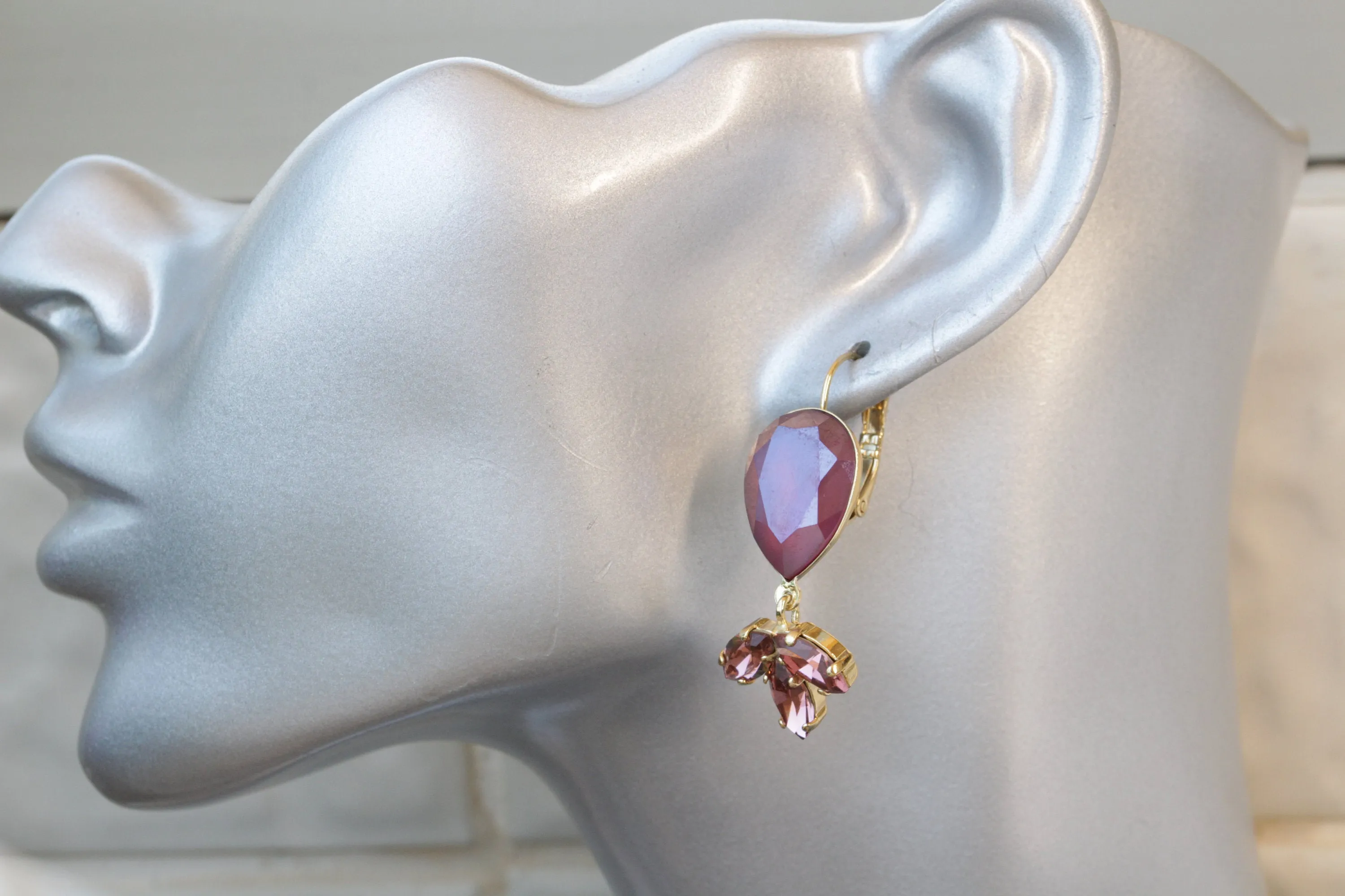 Burgundy Drop Earrings